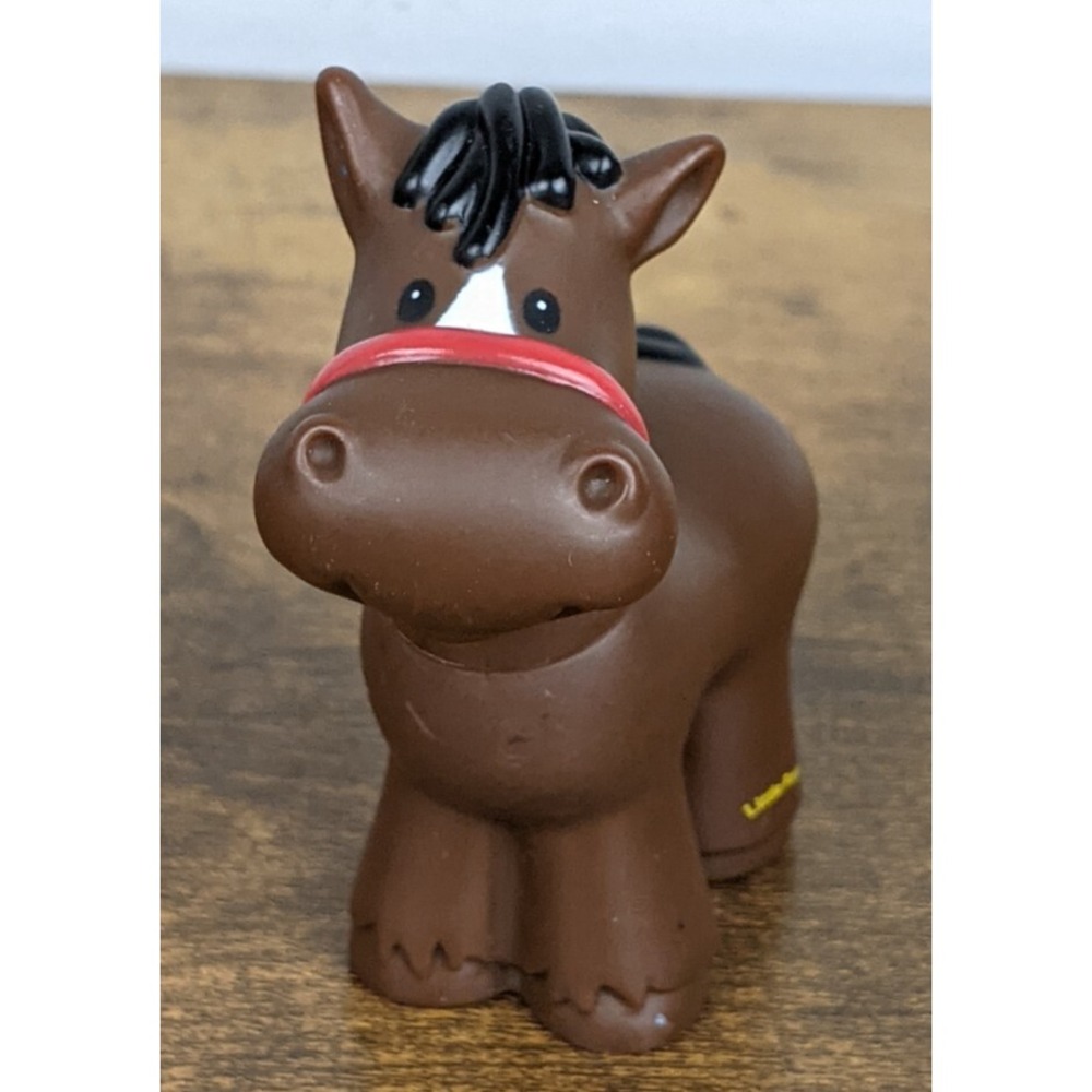 Fisher-Price Little People Brown Horse Red Bridle 1997 Farm Animal Figure